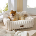 Bedsure ComfyFleece Cozy Orthopedic Dog Bed, Washable Corduroy Fleece with Removable Zipper Cover for Large Dogs