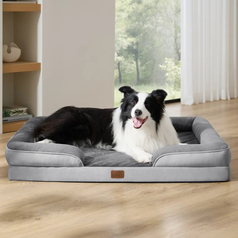 Bedsure Cozy Orthopedic Dog Bed, Waterproof Washable Sofa Bed with Removable Cover, Non-Slip Base for Large & Medium Dogs
