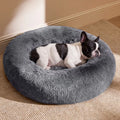 Bedsure Plush Donut Cat Bed for Indoor Cats and Small Dogs, Soft Round Pet Bed with Washable Cuddler